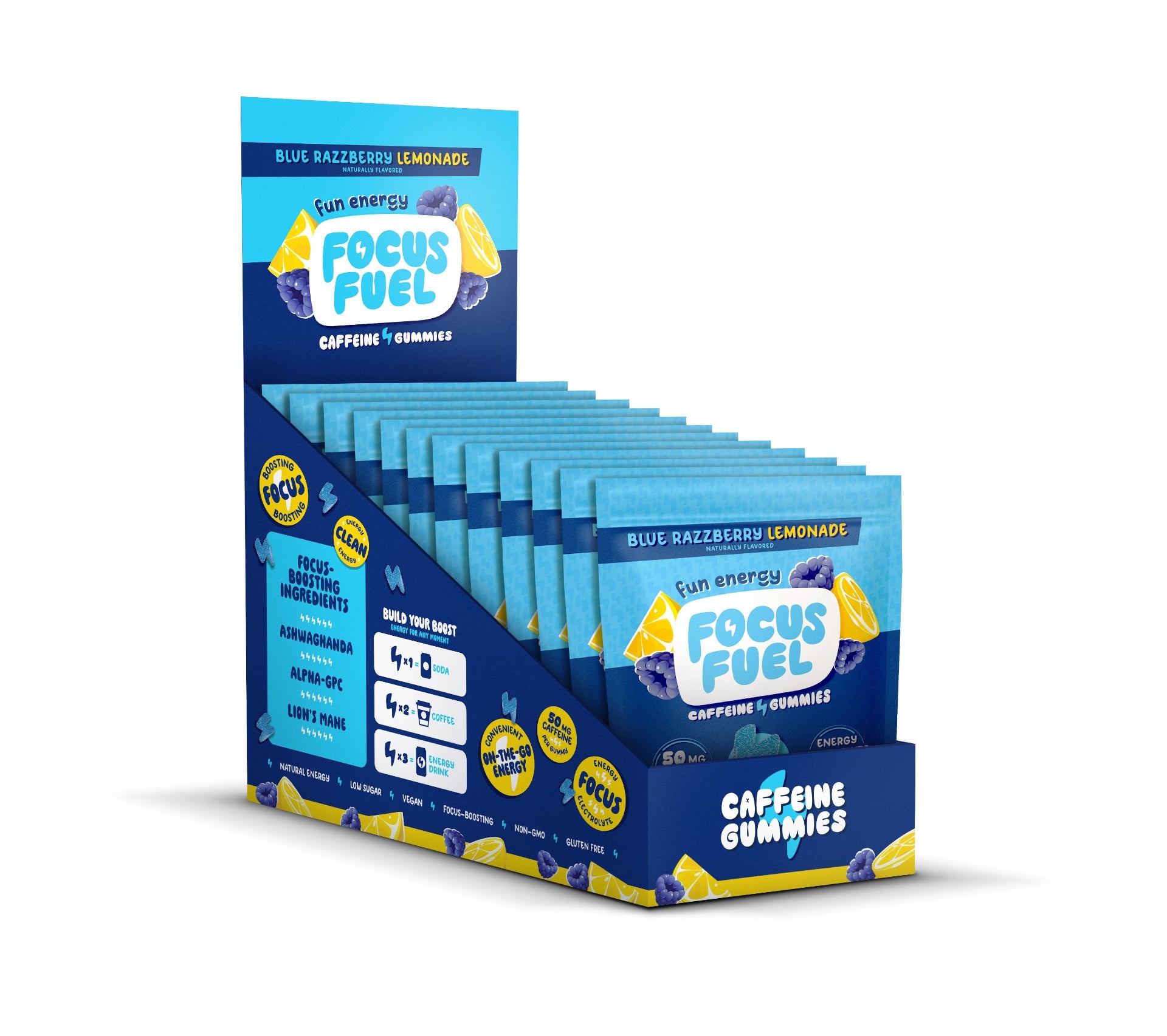 FocusFuel Blue Razzberry Lemonade Caddy 12-pack